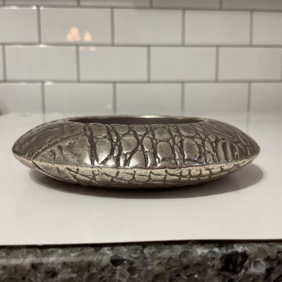 VTG Snakeskin Style Bracelet Silver Tone Brass Metal - Picture 3 of 6